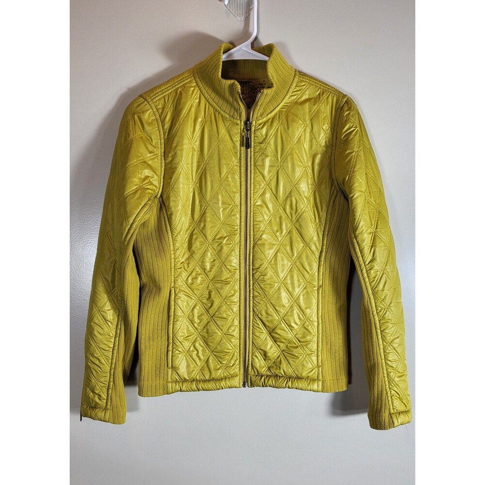 prAna Women S Green Quilted Sherpa Lined Full Zip Jacket Outdoor Cozy